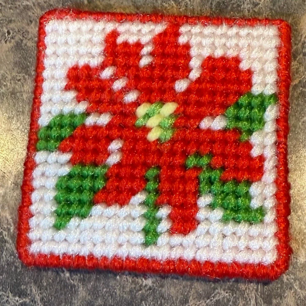 Festive Needlepoint Coasters Set - Picture 3 of 6